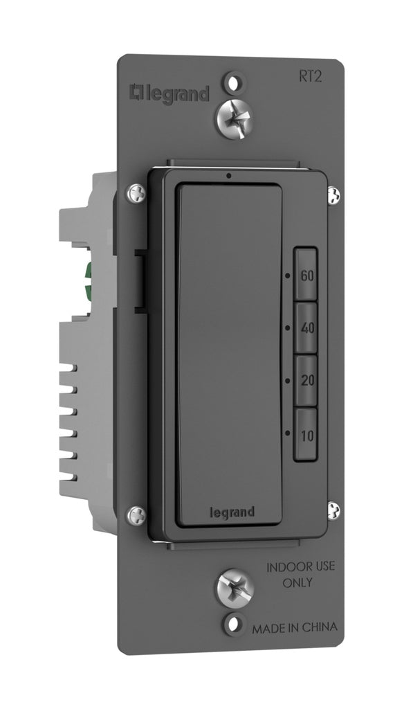 Legrand - RT2BK - 4-Button Digital Timer - radiant - Black