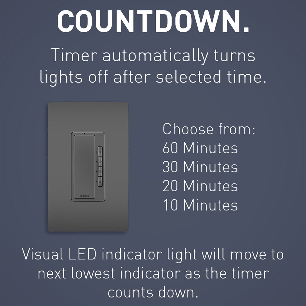 Legrand - RT2BK - 4-Button Digital Timer - radiant - Black
