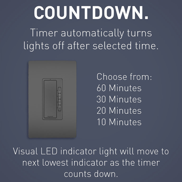 Legrand - RT2BK - 4-Button Digital Timer - radiant - Black