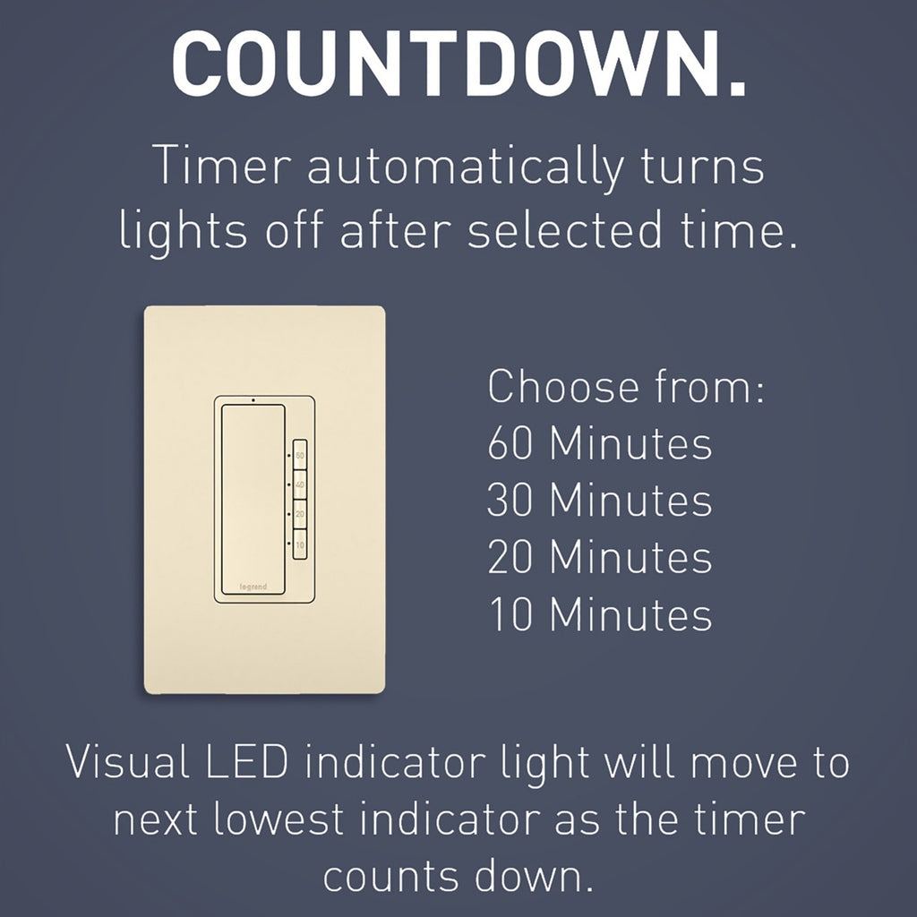 Legrand - RT2LA - 4-Button Digital Timer - radiant - Light Almond