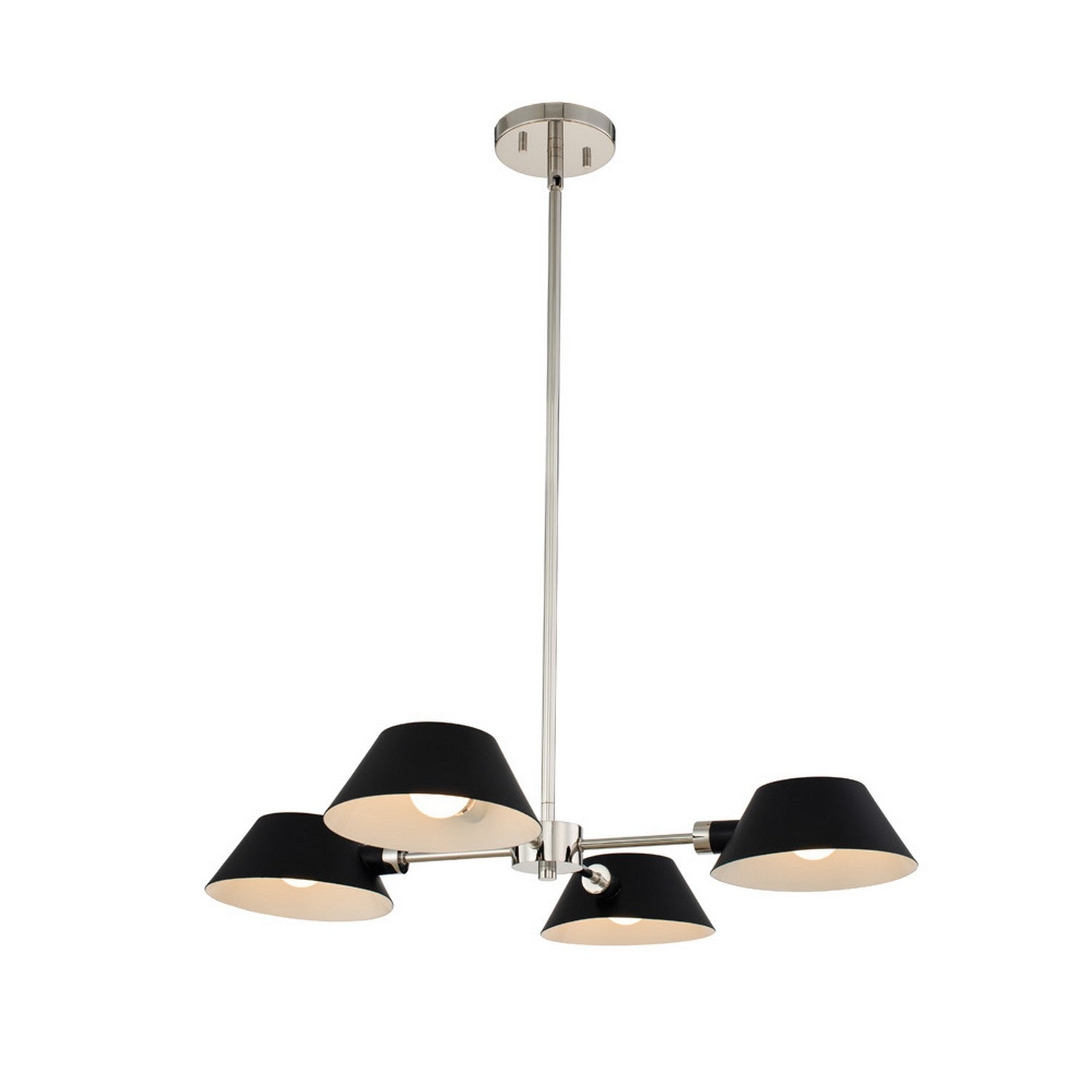 Kalco - 514171BPN - Four Light Chandelier - Bruno - Matte Black w/ Polished Nickel