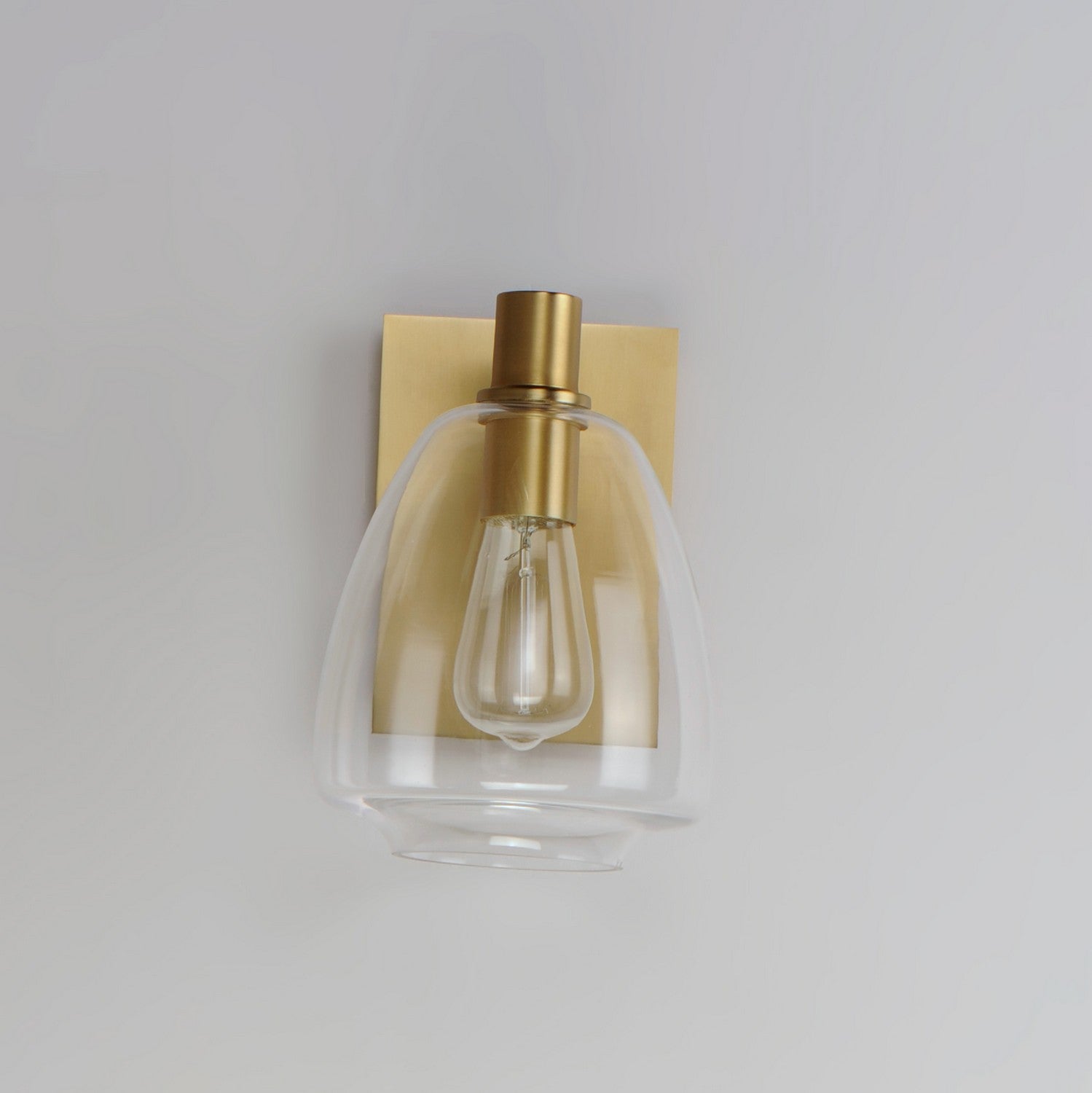 Maxim - 11111CLSBR - One Light Wall Sconce - Babylon - Satin Brass