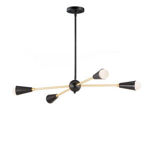 Maxim - 11264BKSBR - Four Light Pendant - Lovell - Black / Satin Brass