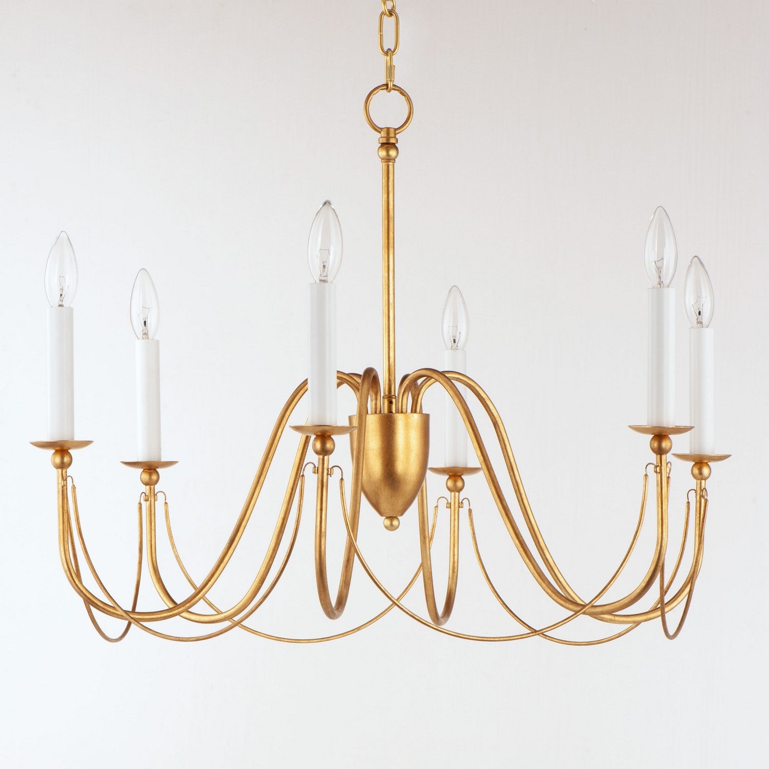 Maxim - 12166GL - Six Light Chandelier - Plumette - Gold Leaf