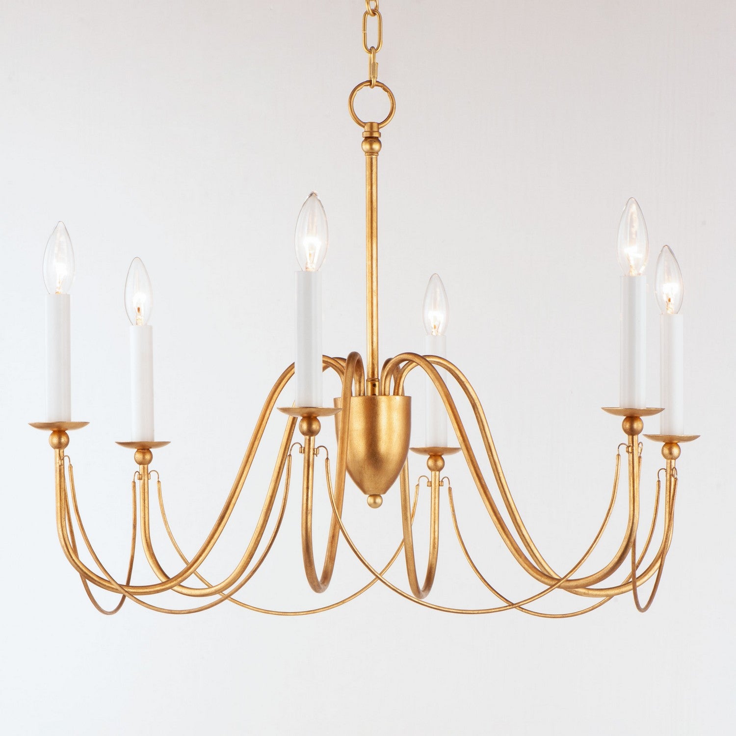 Maxim - 12166GL - Six Light Chandelier - Plumette - Gold Leaf