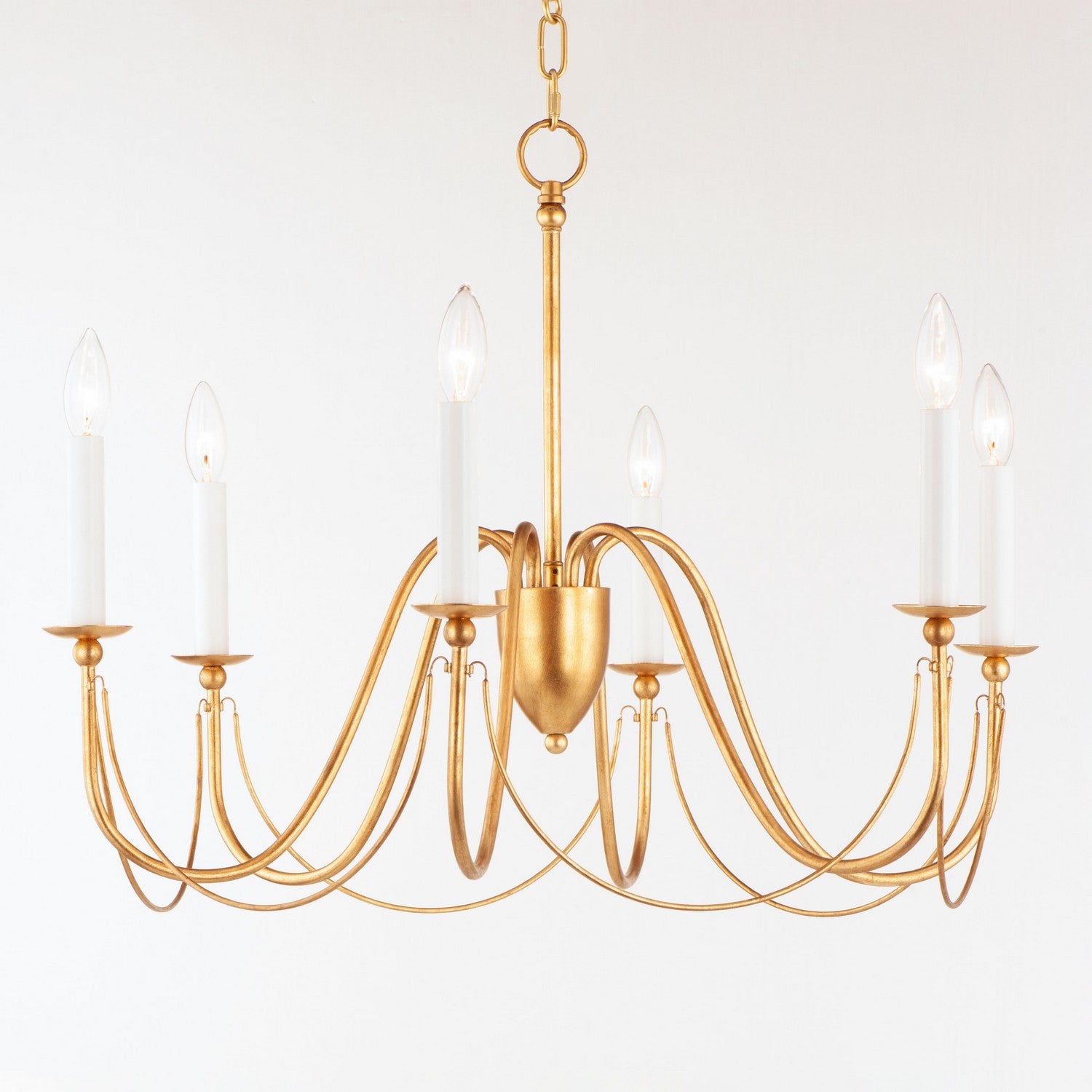 Maxim - 12166GL - Six Light Chandelier - Plumette - Gold Leaf