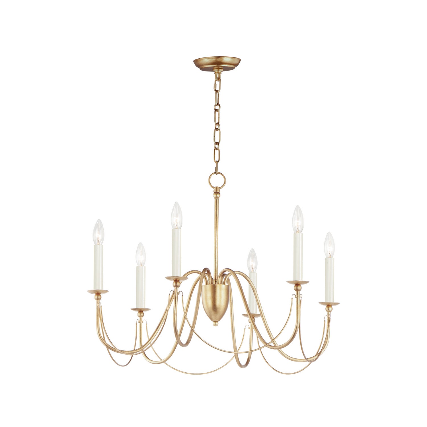 Maxim - 12166GL - Six Light Chandelier - Plumette - Gold Leaf