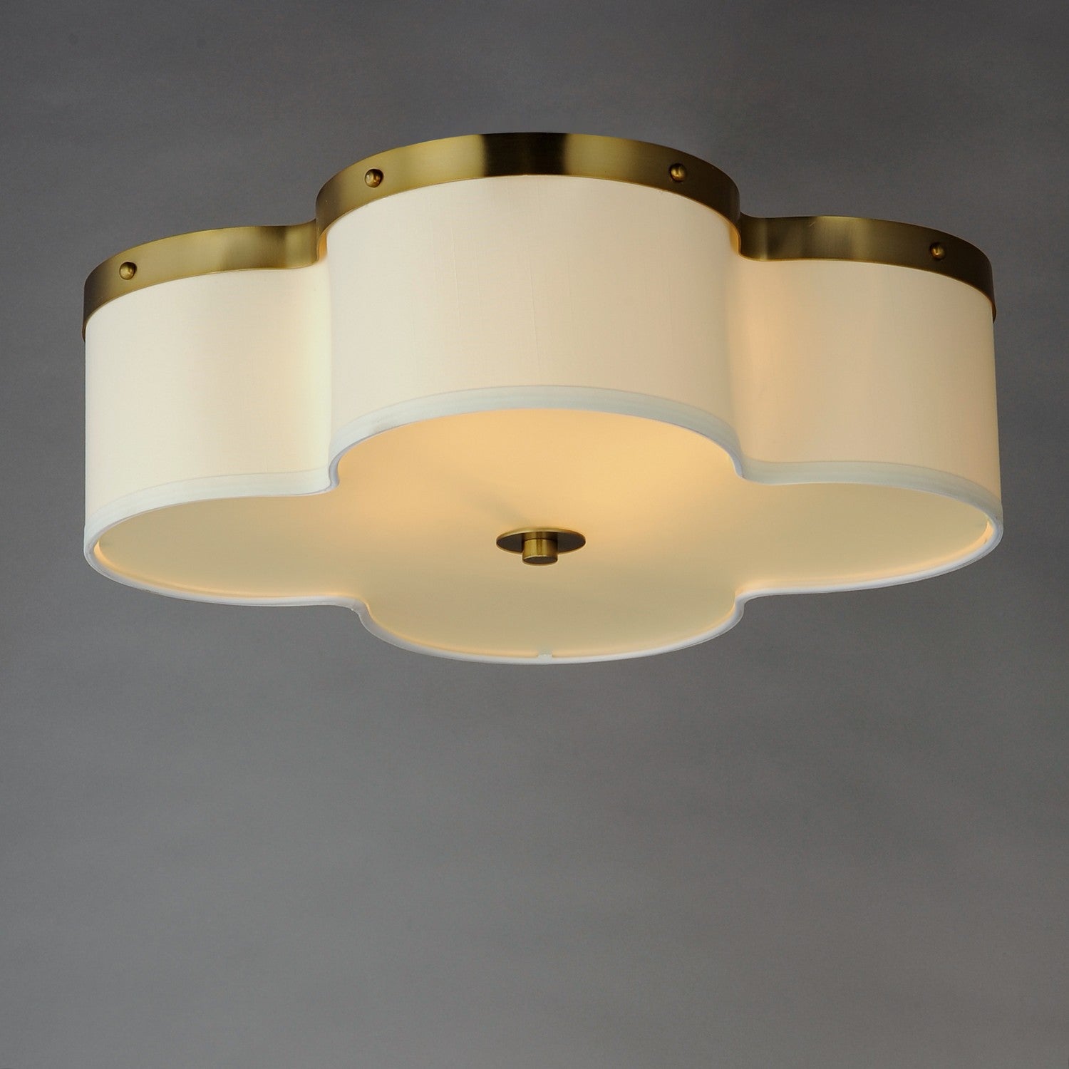 Maxim - 12244OFSBR - Four Light Flush Mount - Clover - Satin Brass