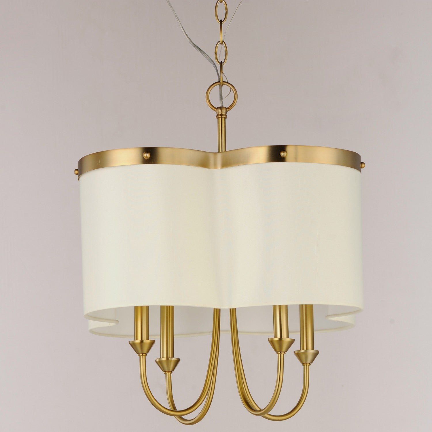 Maxim - 12246OFSBR - Four Light Chandelier - Clover - Satin Brass