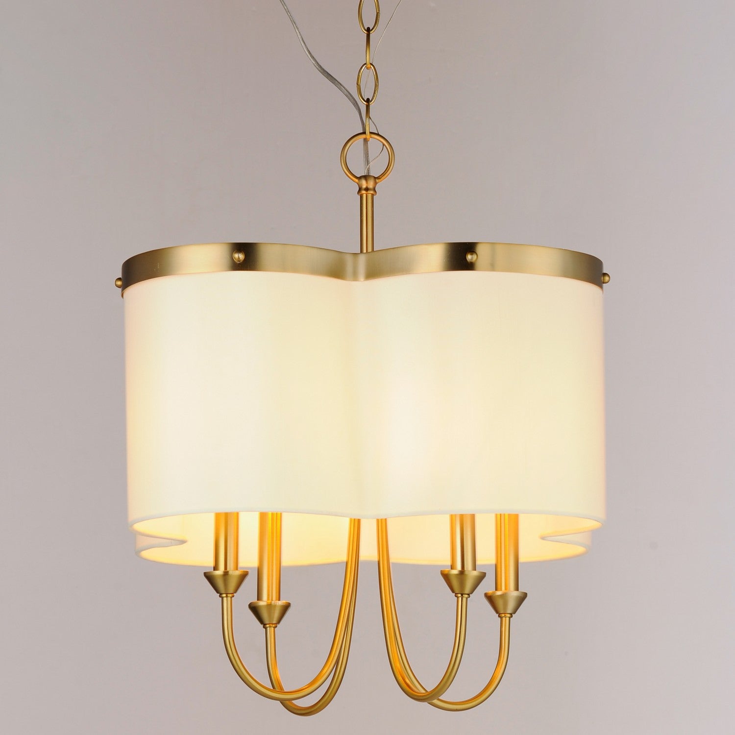 Maxim - 12246OFSBR - Four Light Chandelier - Clover - Satin Brass