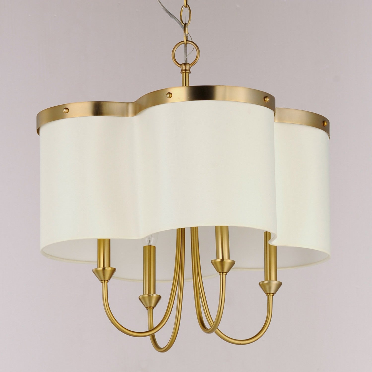 Maxim - 12246OFSBR - Four Light Chandelier - Clover - Satin Brass