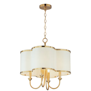 Maxim - 12246OFSBR - Four Light Chandelier - Clover - Satin Brass