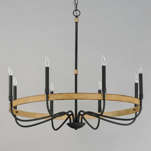 Maxim - 14448DWBK - Eight Light Chandelier - Franklin - Driftwood / Black