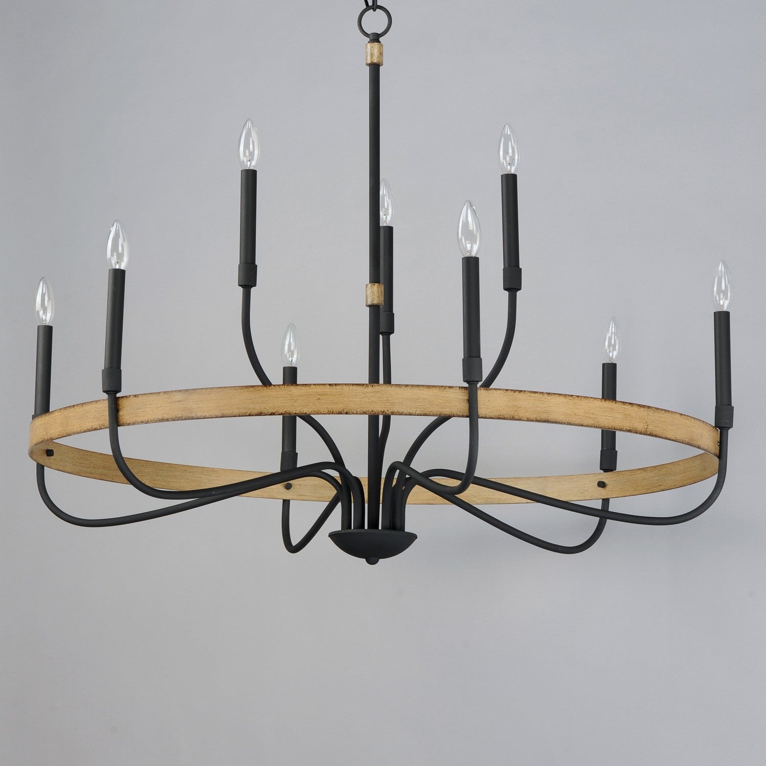 Maxim - 14449DWBK - Nine Light Chandelier - Franklin - Driftwood / Black