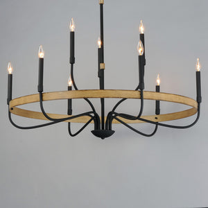 Maxim - 14449DWBK - Nine Light Chandelier - Franklin - Driftwood / Black