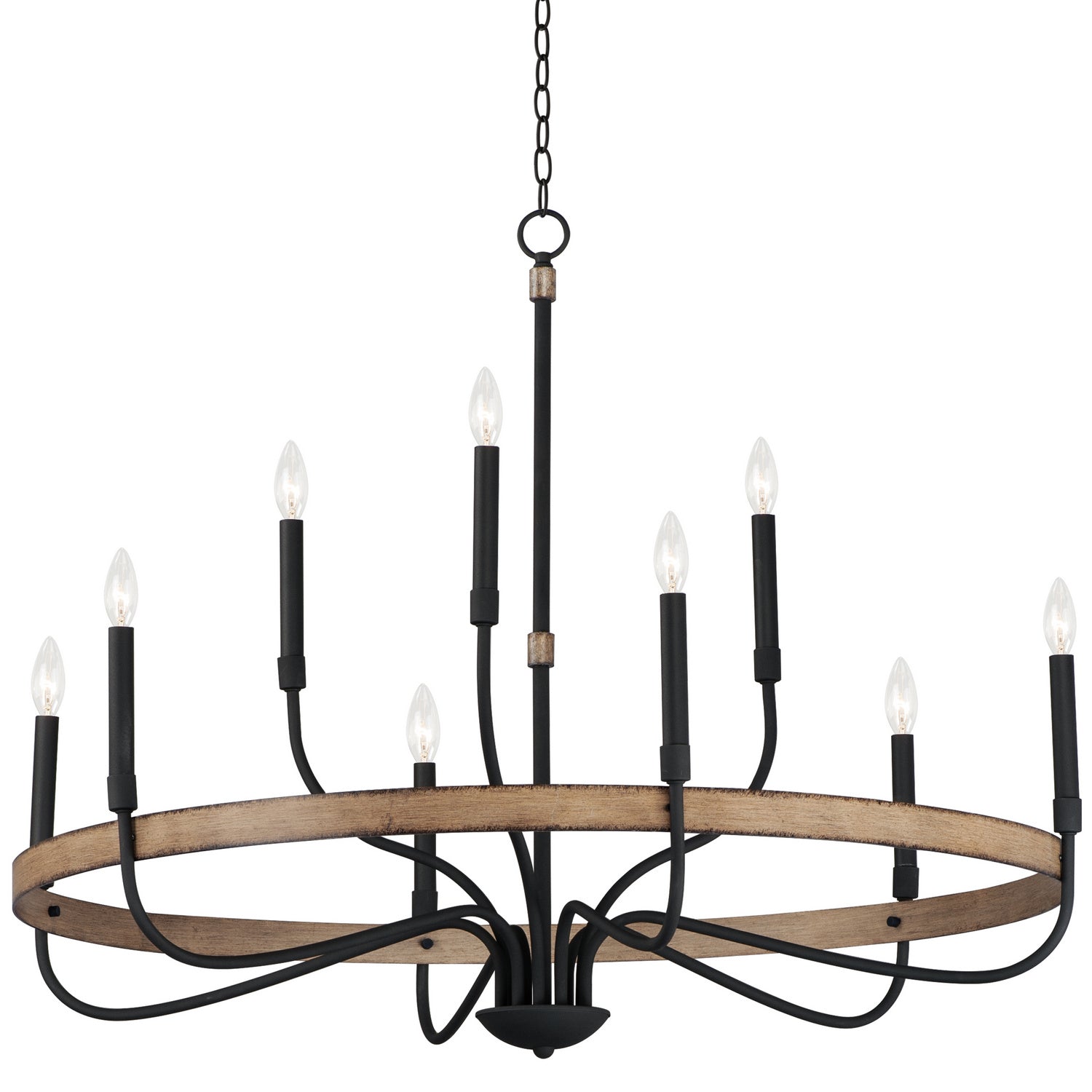 Maxim - 14449DWBK - Nine Light Chandelier - Franklin - Driftwood / Black