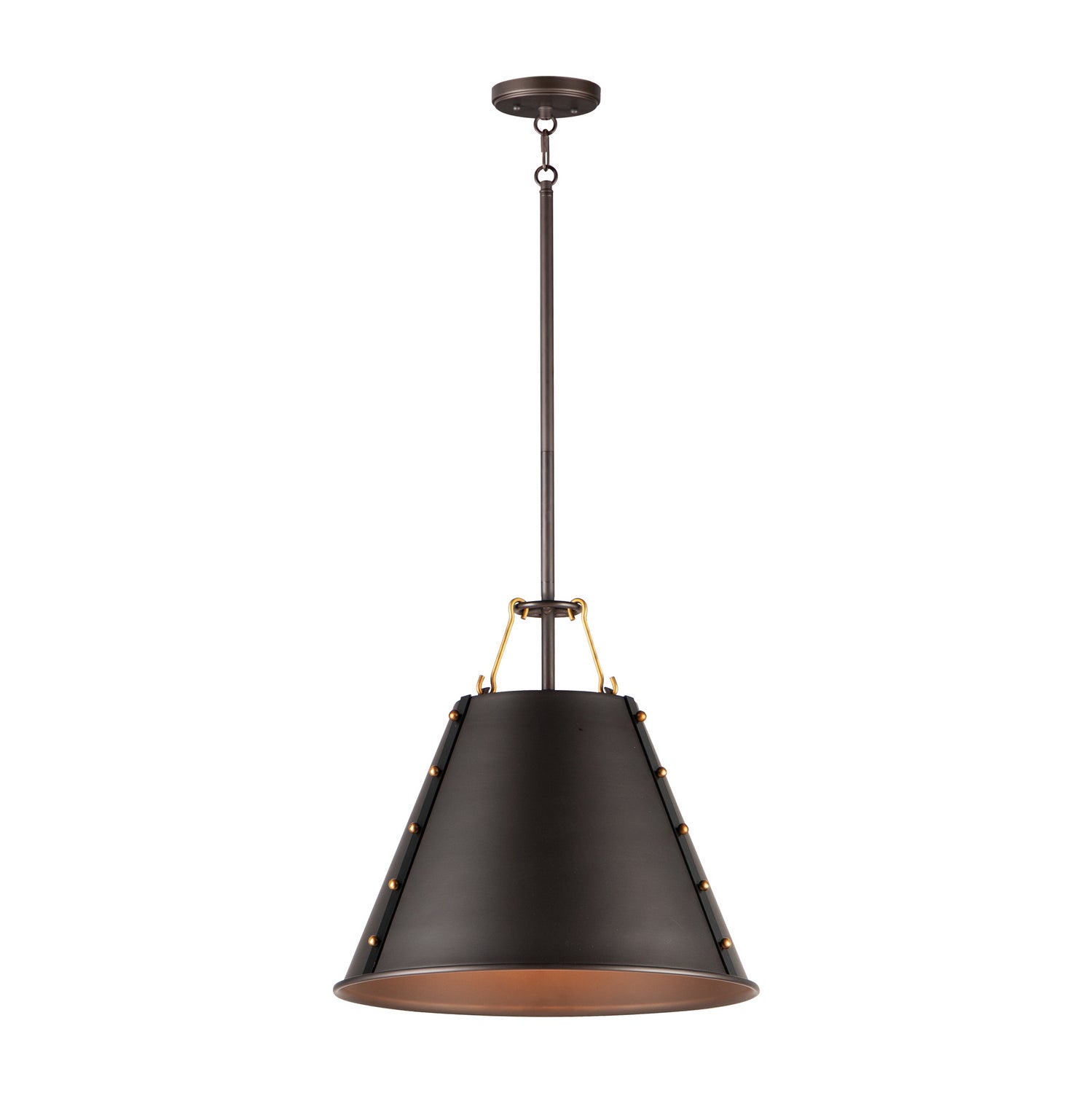 Maxim - 25162OIAB - One Light Pendant - Trestle - Oil Rubbed Bronze / Antique Brass