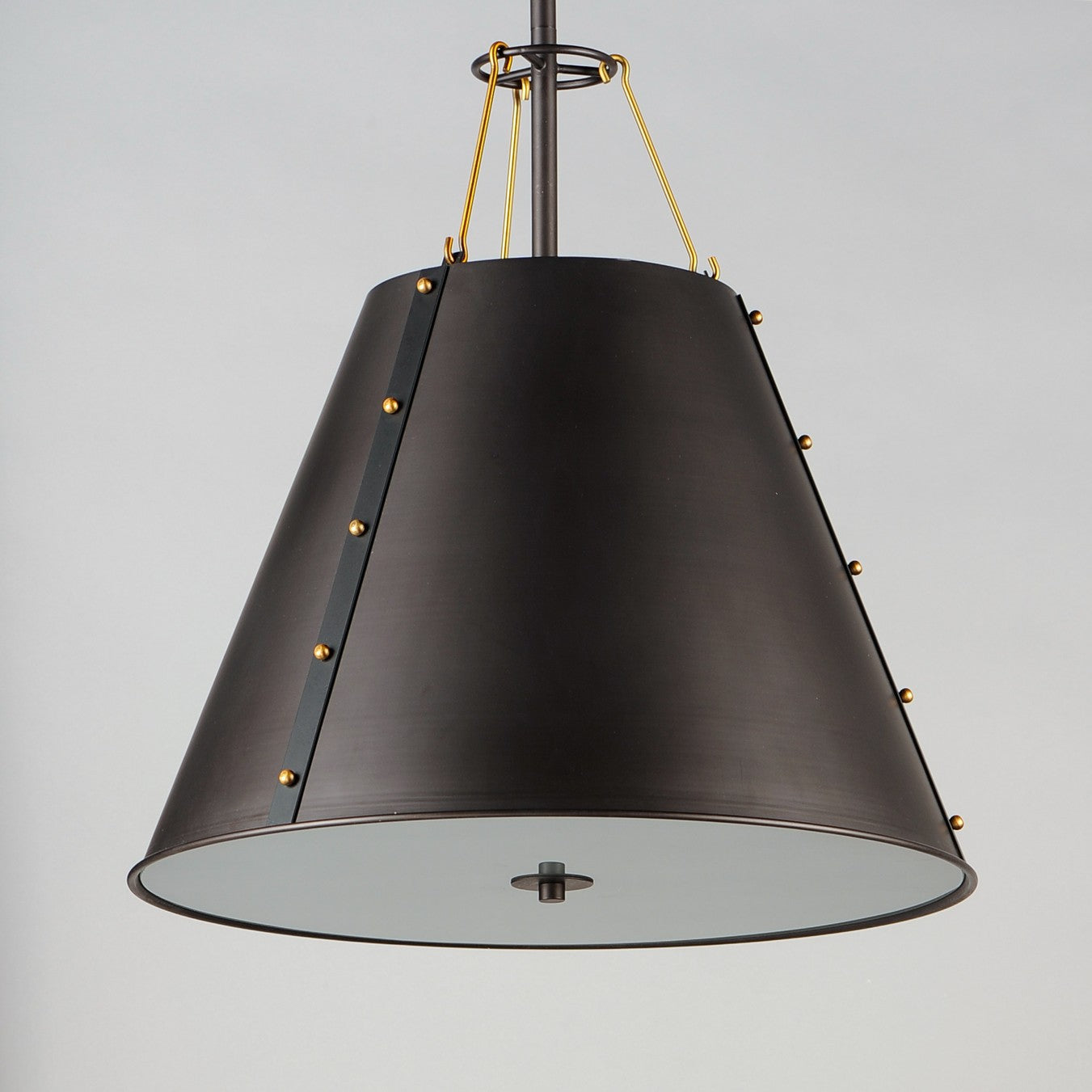 Maxim - 25164OIAB - Three Light Pendant - Trestle - Oil Rubbed Bronze / Antique Brass