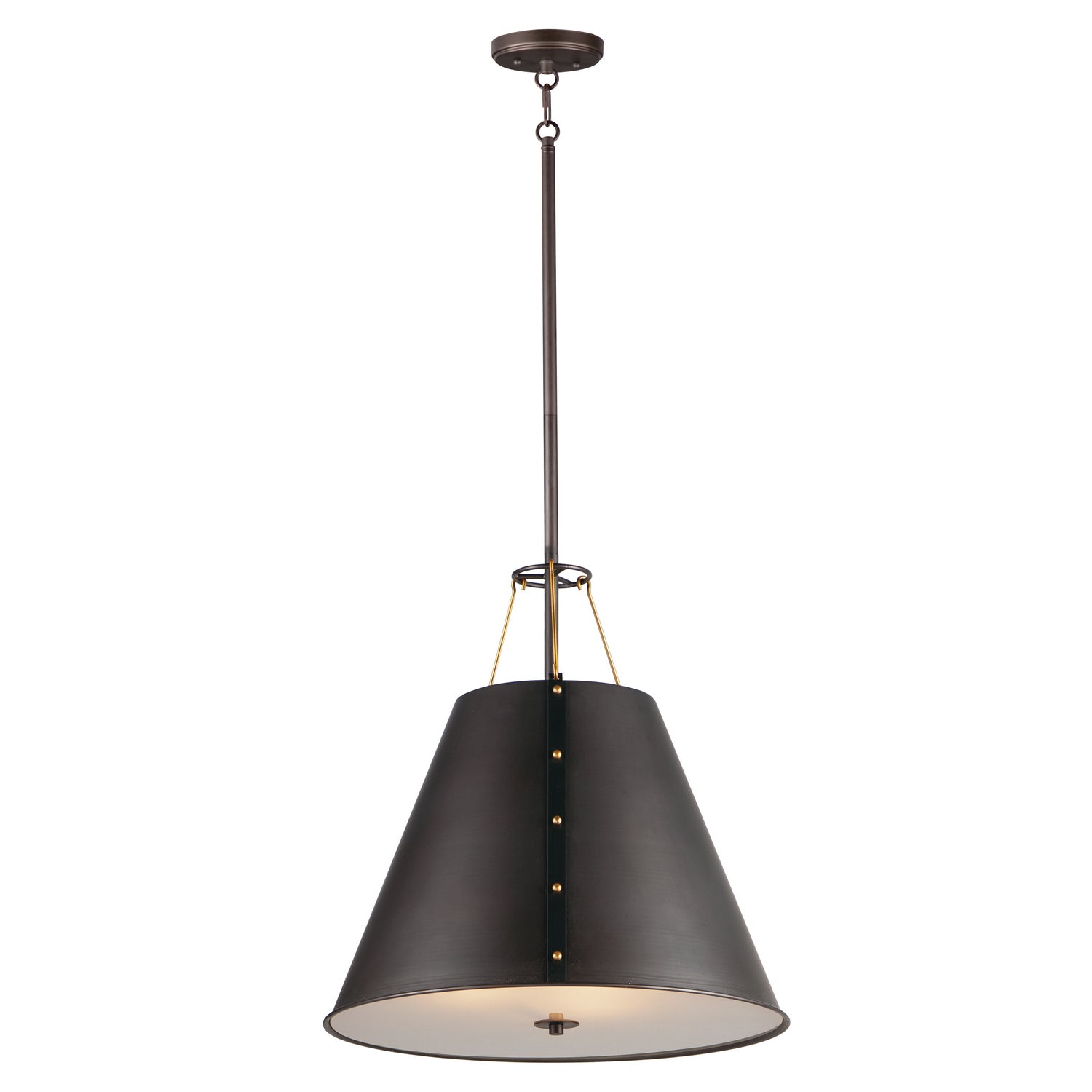 Maxim - 25164OIAB - Three Light Pendant - Trestle - Oil Rubbed Bronze / Antique Brass