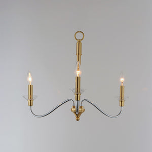 Maxim - 25373CLPCSBR - Three Light Pendant - Clarion - Polished Chrome / Satin Brass