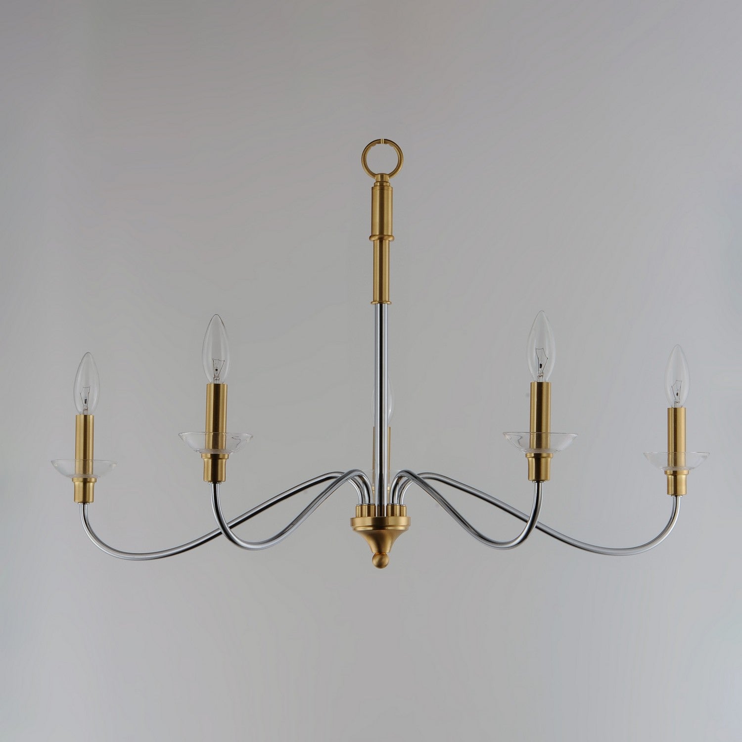 Maxim - 25375CLPCSBR - Five Light Chandelier - Clarion - Polished Chrome / Satin Brass