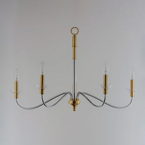 Maxim - 25375CLPCSBR - Five Light Chandelier - Clarion - Polished Chrome / Satin Brass