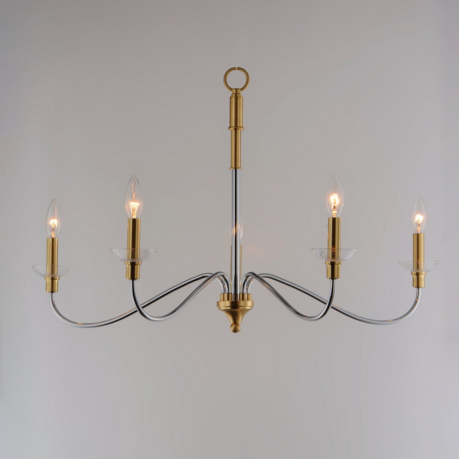 Maxim - 25375CLPCSBR - Five Light Chandelier - Clarion - Polished Chrome / Satin Brass