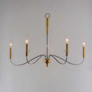 Maxim - 25375CLPCSBR - Five Light Chandelier - Clarion - Polished Chrome / Satin Brass