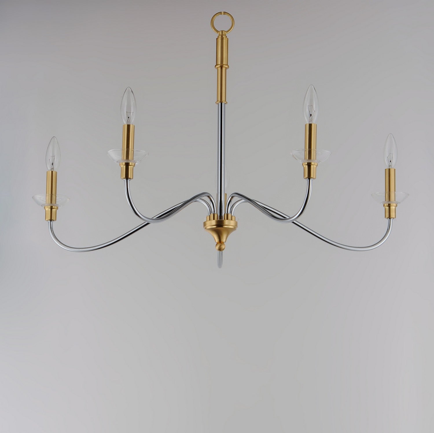 Maxim - 25375CLPCSBR - Five Light Chandelier - Clarion - Polished Chrome / Satin Brass