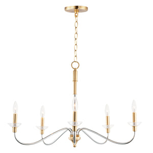 Maxim - 25375CLPCSBR - Five Light Chandelier - Clarion - Polished Chrome / Satin Brass