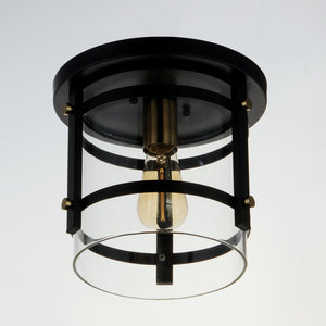 Maxim - 2641BKAB - One Light Flush Mount - Capitol - Black / Antique Brass