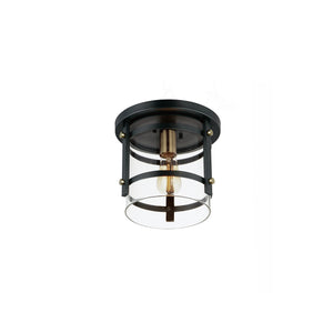 Maxim - 2641BKAB - One Light Flush Mount - Capitol - Black / Antique Brass