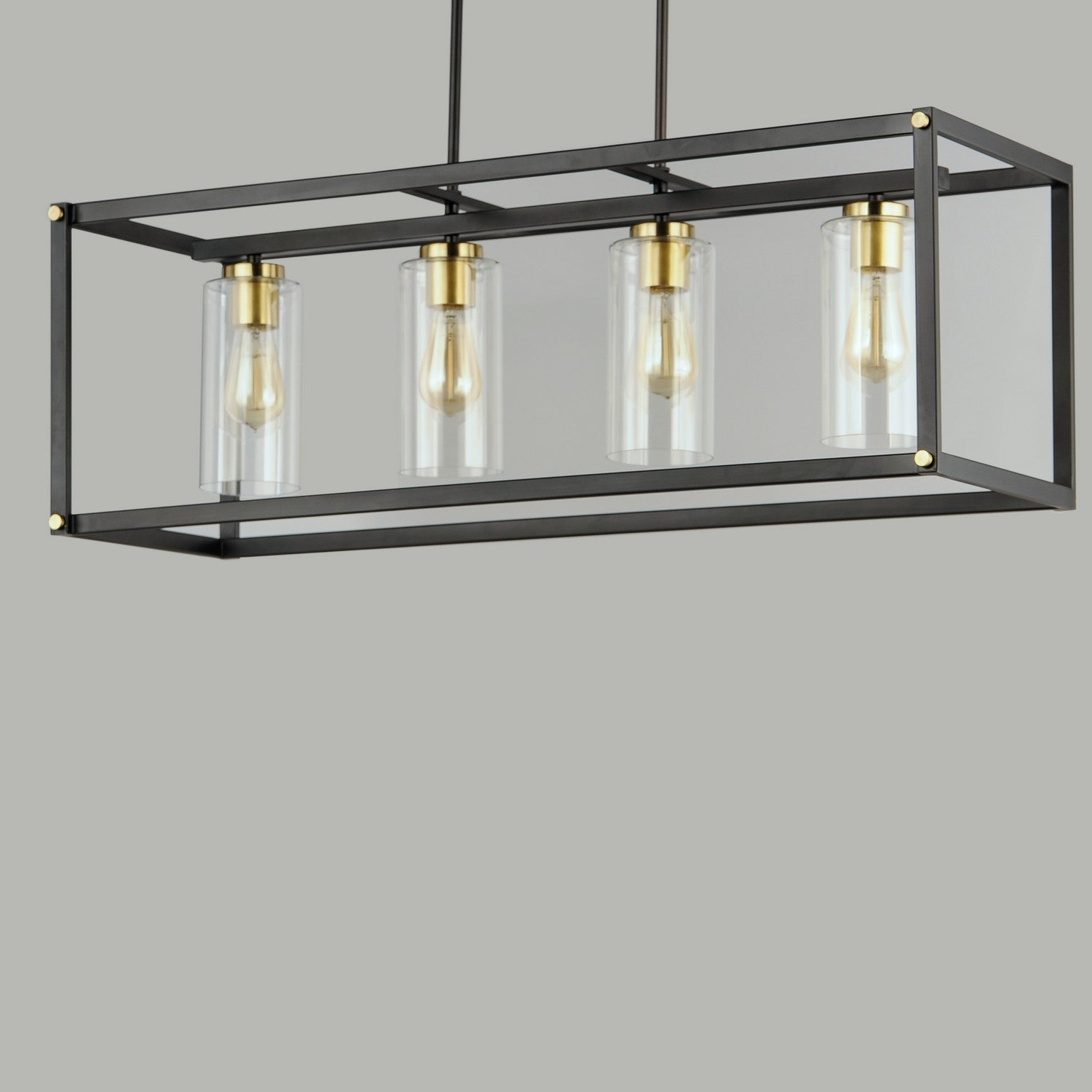 Maxim - 2644BKAB - Four Light Linear Pendant - Capitol - Black / Antique Brass