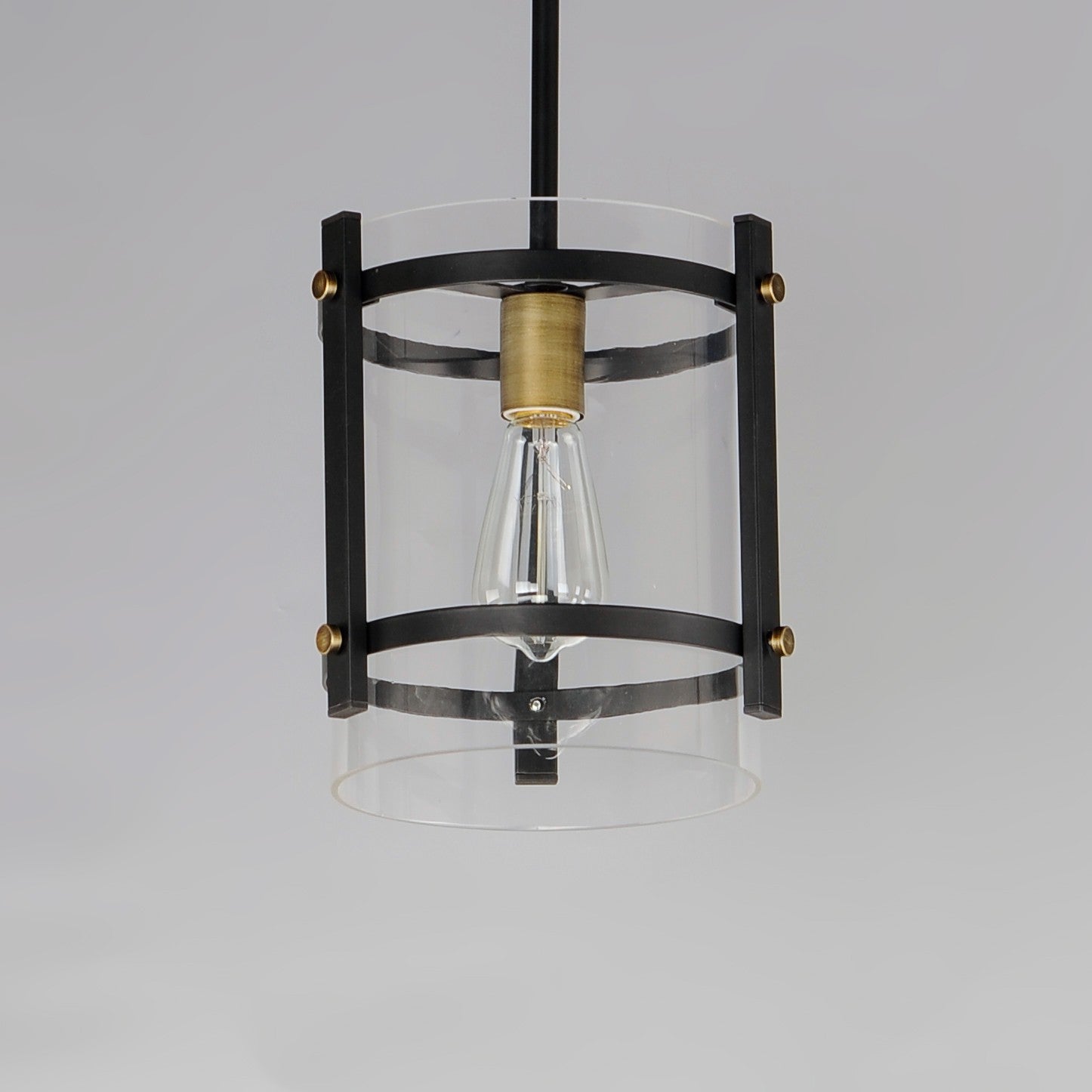 Maxim - 2649BKAB - One Light Pendant - Capitol - Black / Antique Brass