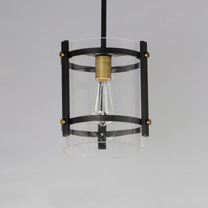 Maxim - 2649BKAB - One Light Pendant - Capitol - Black / Antique Brass