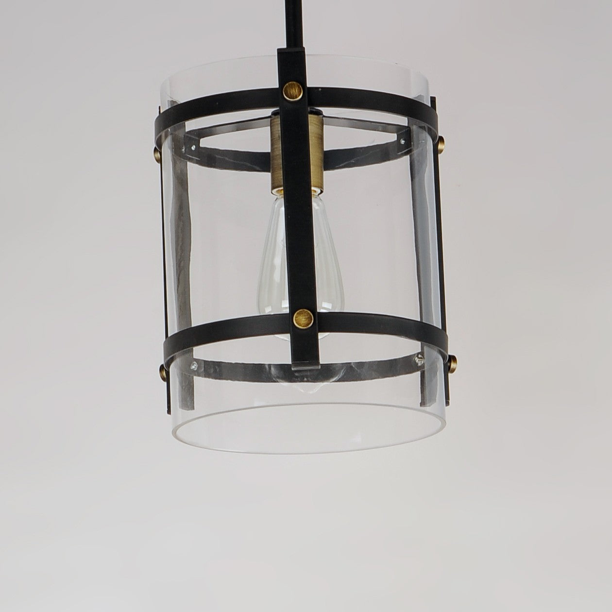 Maxim - 2649BKAB - One Light Pendant - Capitol - Black / Antique Brass