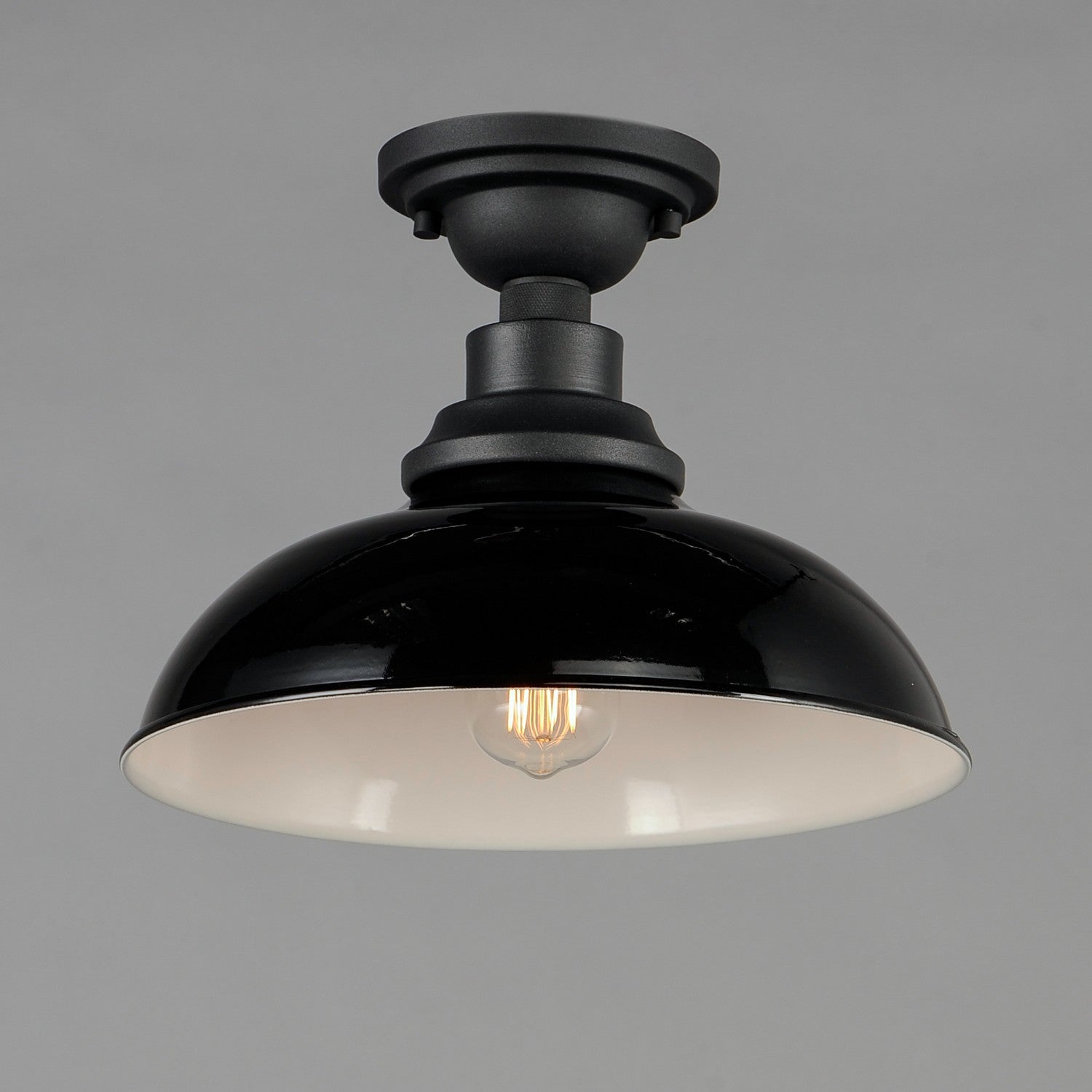 Maxim - 35110GBBK - One Light Outdoor Ceiling Mount - Granville - Gloss Black / Black