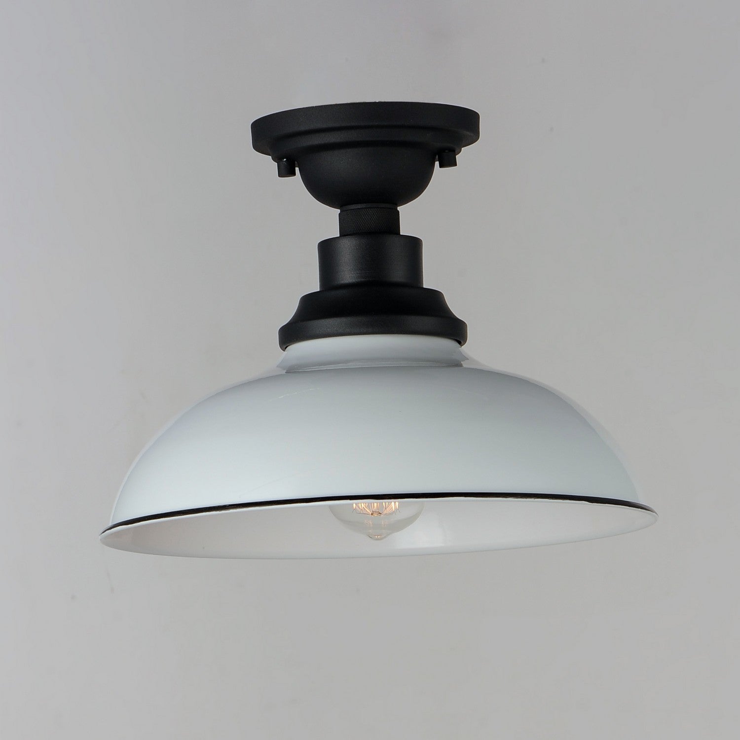 Maxim - 35110WTBK - One Light Outdoor Ceiling Mount - Granville - White / Black