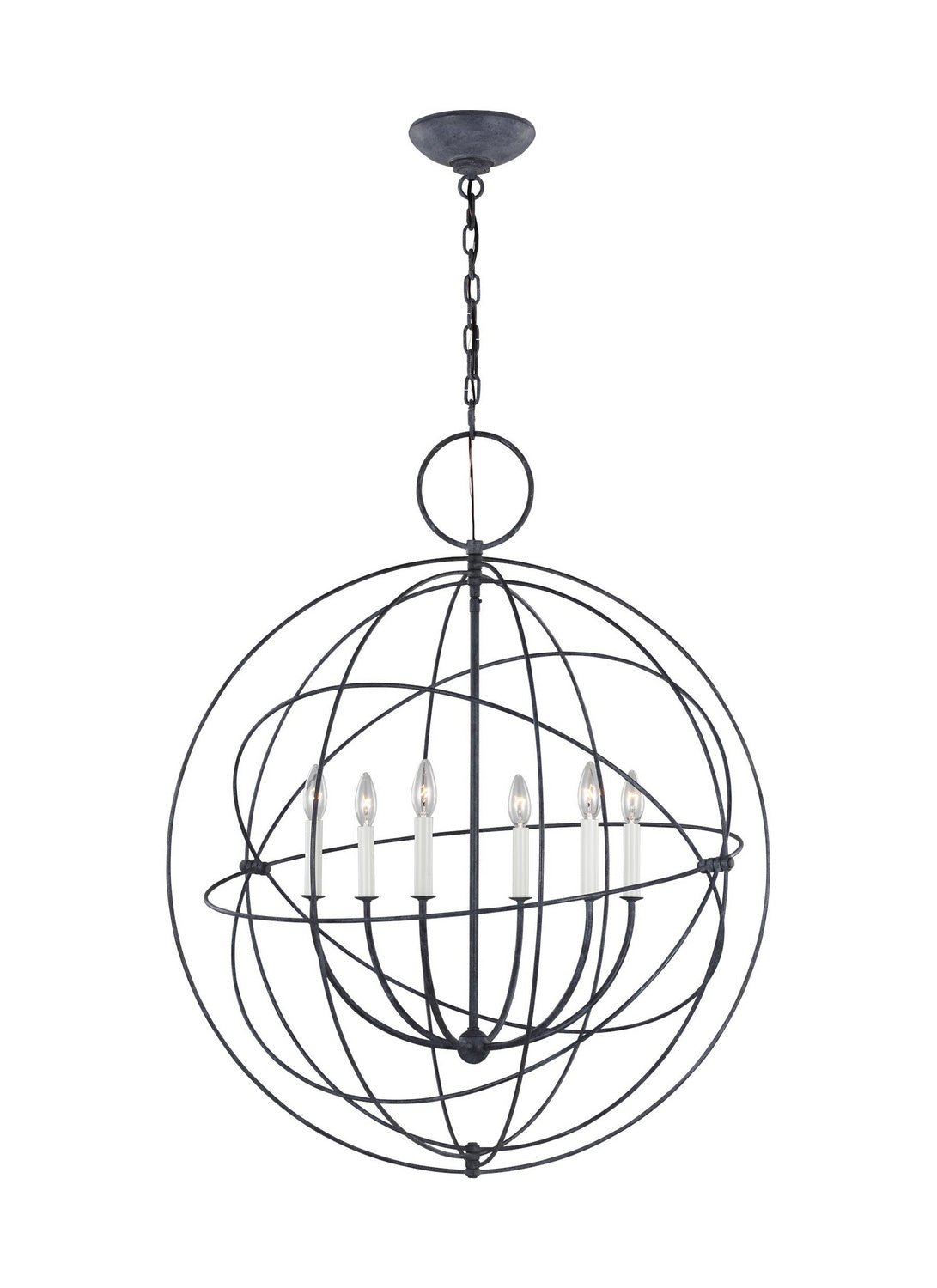 Visual Comfort Studio - CP1246WGV - Six Light Pendant - Bayberry - Weathered Galvanized