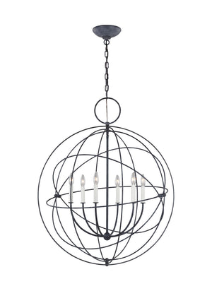 Visual Comfort Studio - CP1246WGV - Six Light Pendant - Bayberry - Weathered Galvanized