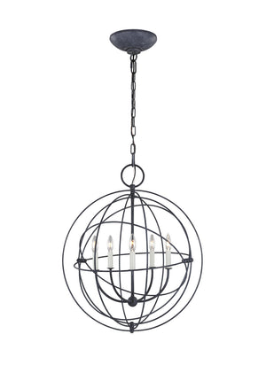 Visual Comfort Studio - CP1255WGV - Five Light Pendant - Bayberry - Weathered Galvanized