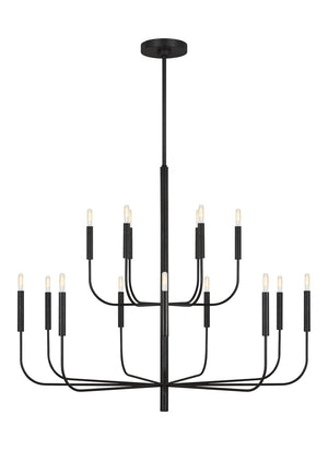 Visual Comfort Studio - EC10015AI - 15 Light Chandelier - Brianna - Aged Iron