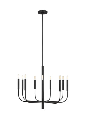 Visual Comfort Studio - EC1009AI - Nine Light Chandelier - Brianna - Aged Iron