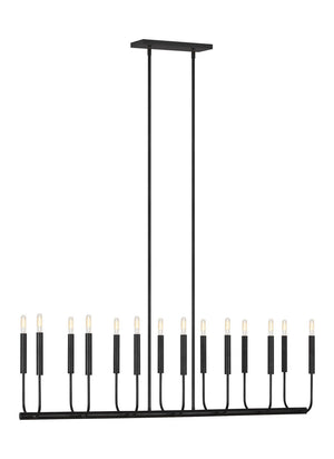 Visual Comfort Studio - EC10614AI - 14 Light Linear Chandelier - Brianna - Aged Iron