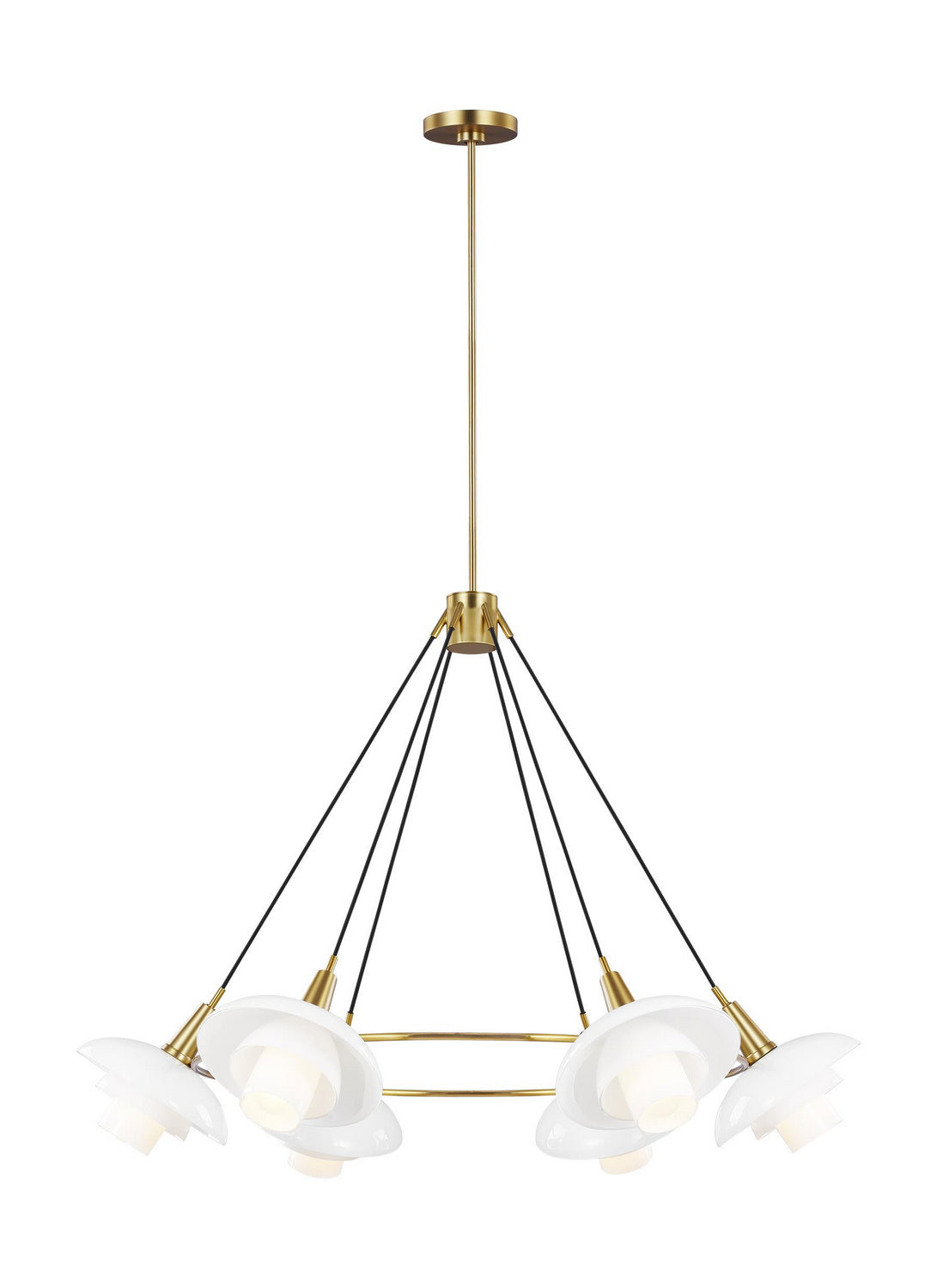 Visual Comfort Studio - EC1226BBS - Six Light Chandelier - Rossie - Burnished Brass