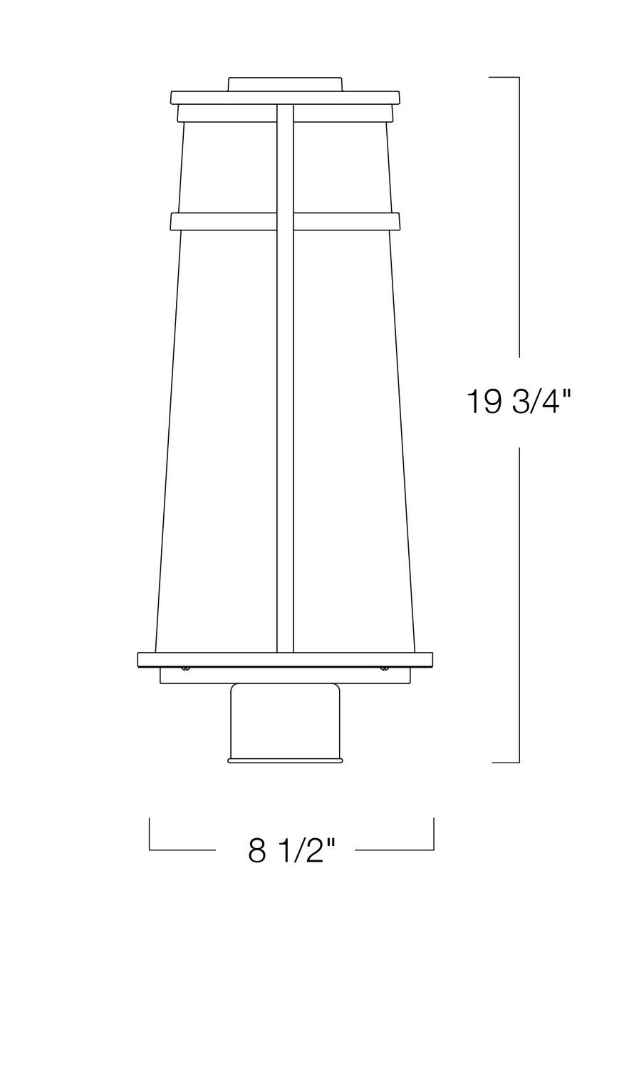 Norwell Lighting - 1247-MB-CL - One Light Post Mount - Cone - Matte Black