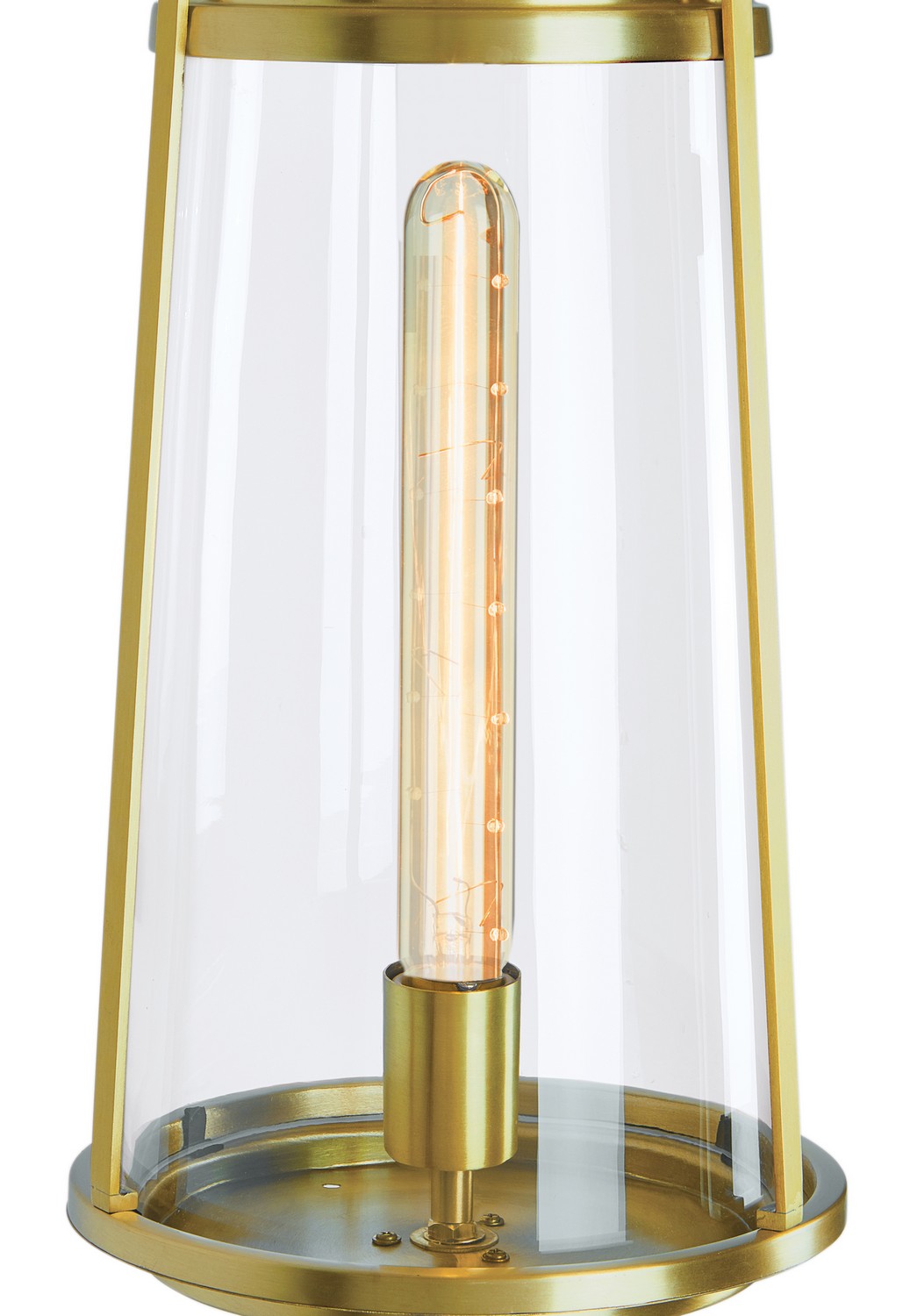 Norwell Lighting - 1247-SB-CL - One Light Post Mount - Cone - Satin Brass