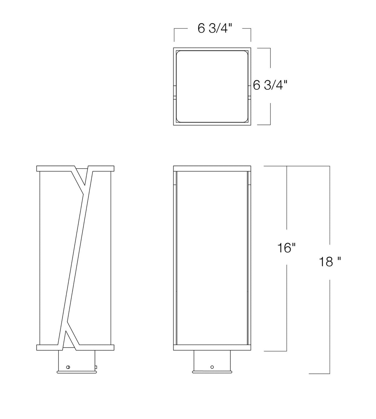 Norwell Lighting - 1252-MB-CW - One Light Post Mount - Waterfall - Matte Black