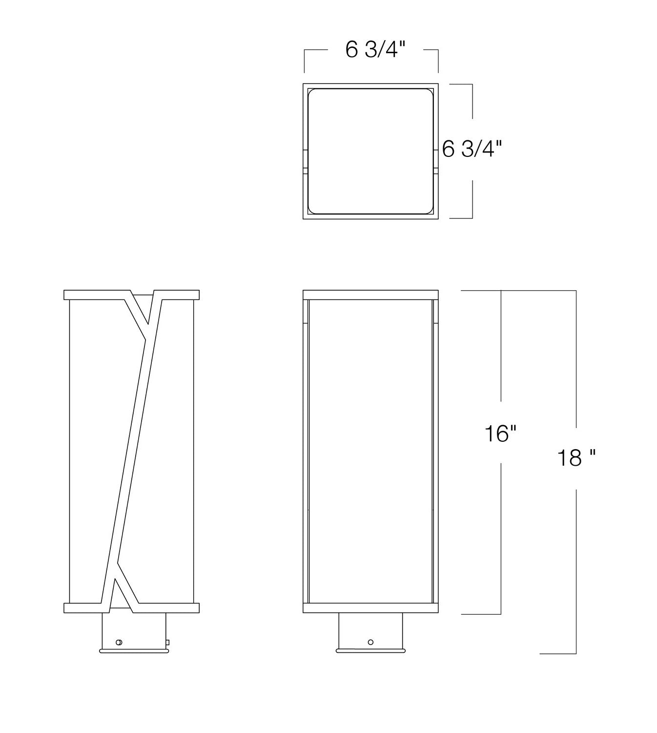 Norwell Lighting - 1252-MB-CW - One Light Post Mount - Waterfall - Matte Black