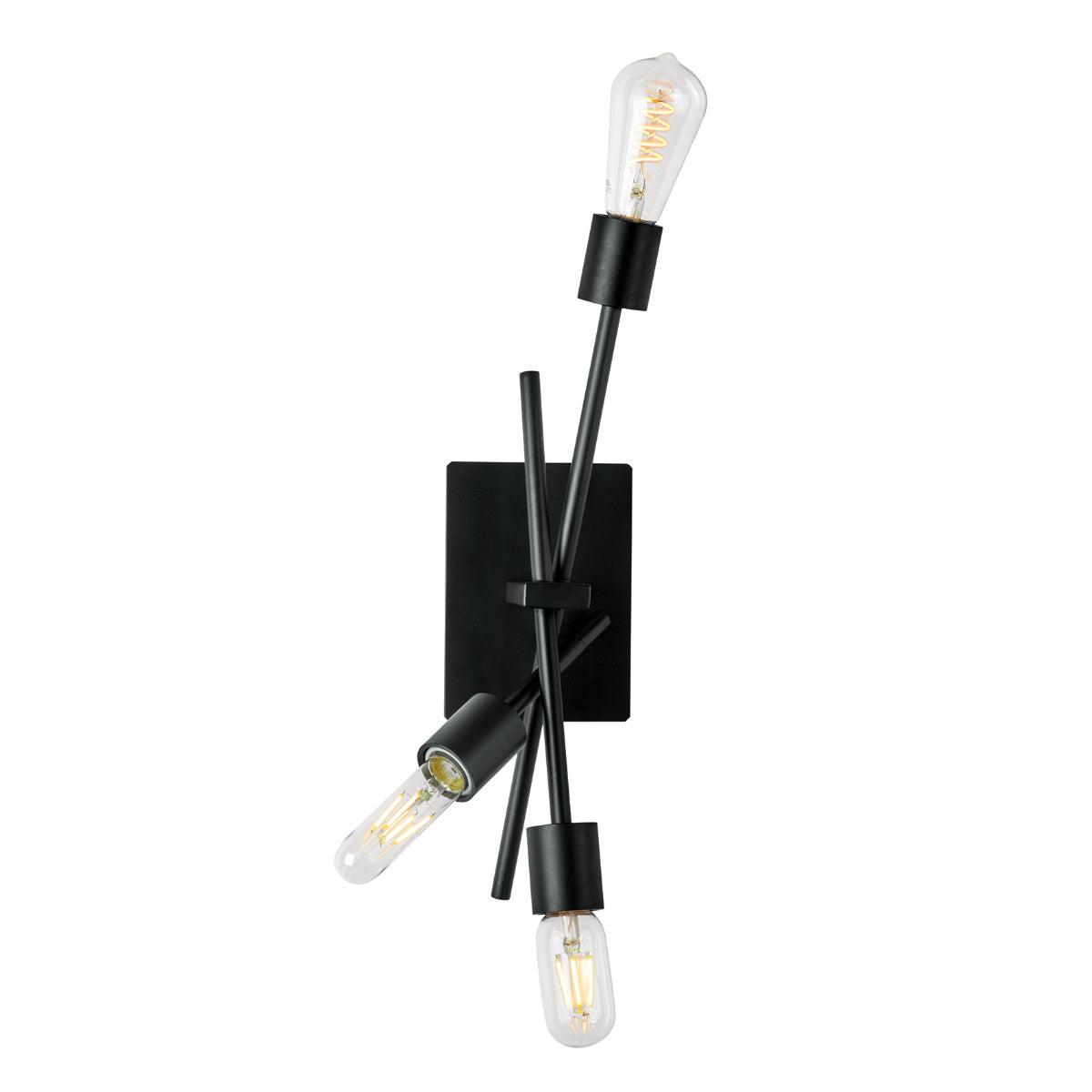 Norwell Lighting - 9750-MB-NG - Three Light Wall Sconce - Stick - Matte Black